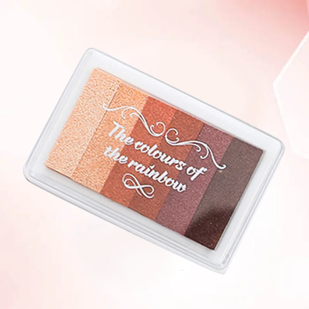 

1Pcs Colorful Ink Pad Rainbow Gradient Sturdy Storage Case for Kids Finger Art Scrapbooking Craft Rainbow Ink Stamps