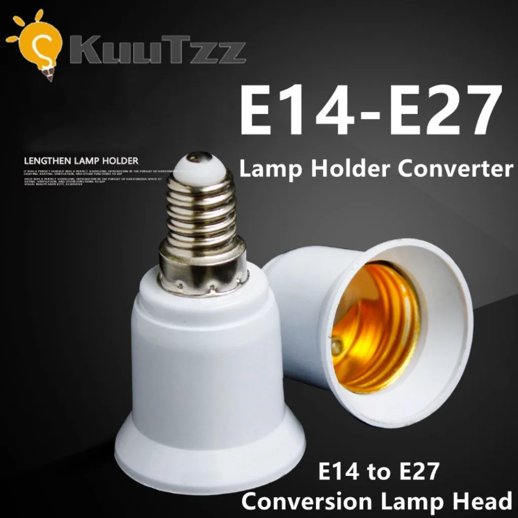 E14 To E27 Lamp Holder Adapter Conversion Socket Fireproof Plastic Lamp Holder Converter High Quality  Socket Bulb Adapter