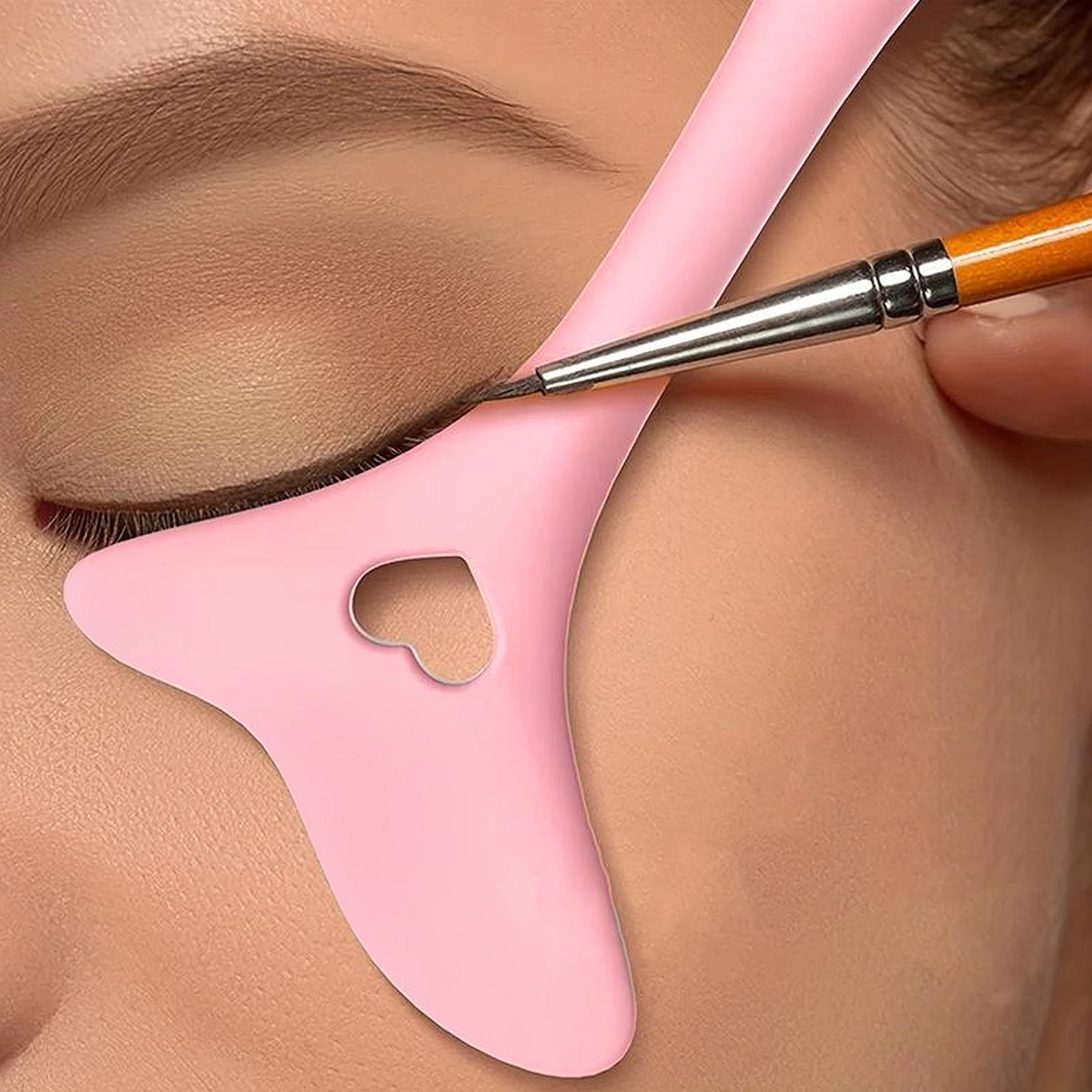 20 eyeliner-penvormen, siliconen vleugeltip, oogschaduw en wimper multifunctioneel oogzwart schild, make-uphulpmiddelen voor beginners (roze)