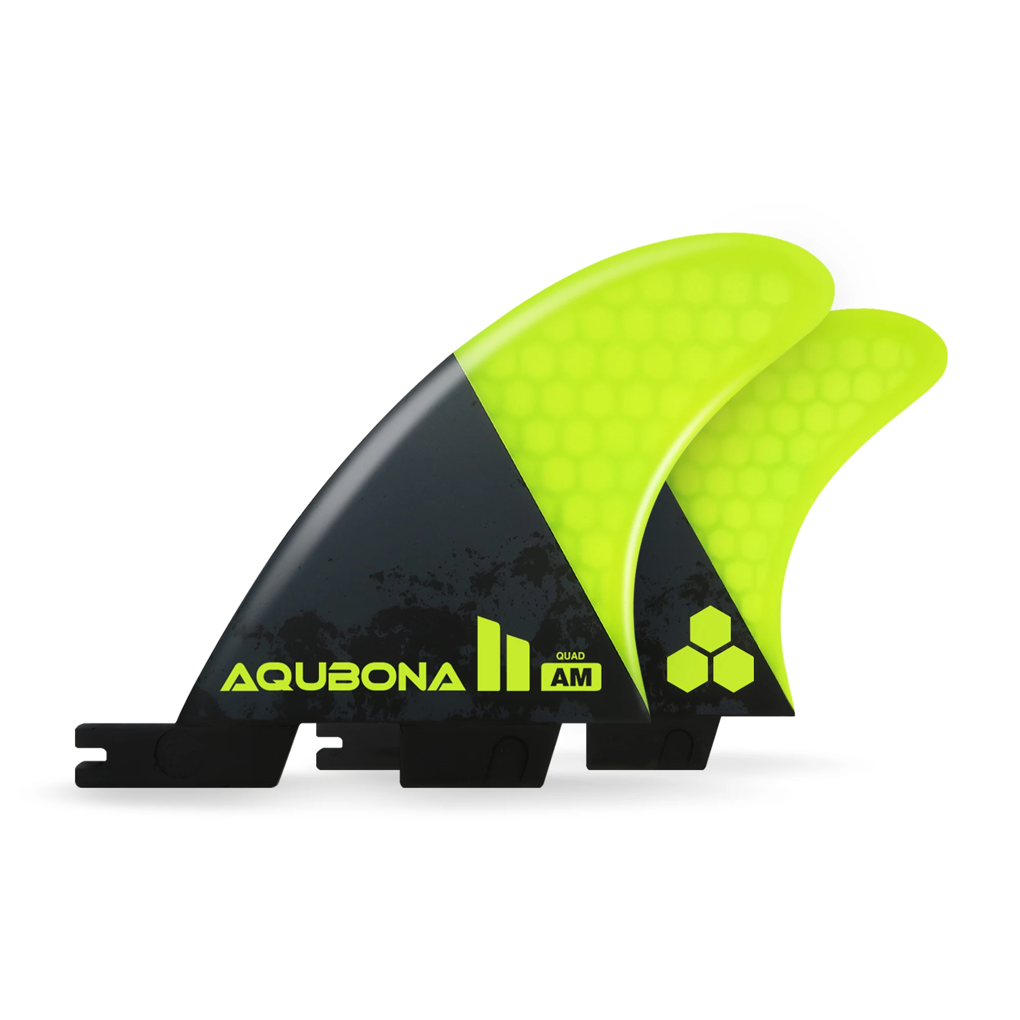 AQUBONA Fiberglass Honeycomb Surfboard Fin Thruster Surf Fin or Quad Set Single Tab or Dual Tab S/M/L Size With Key and Screws