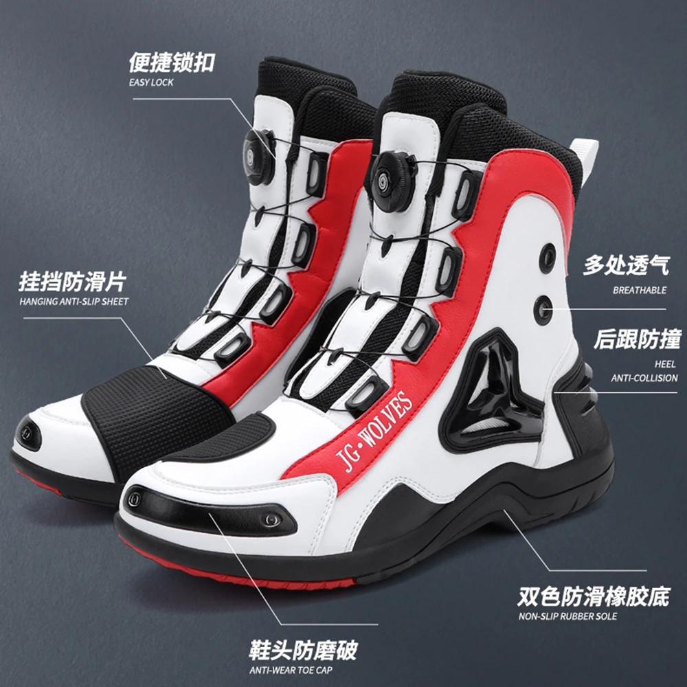 Botas De Moto For 4 Season Motorbike Boots For Men Women Knight Shoes Non-slip Botas Motocross Wear Resistant Motorboats Casual