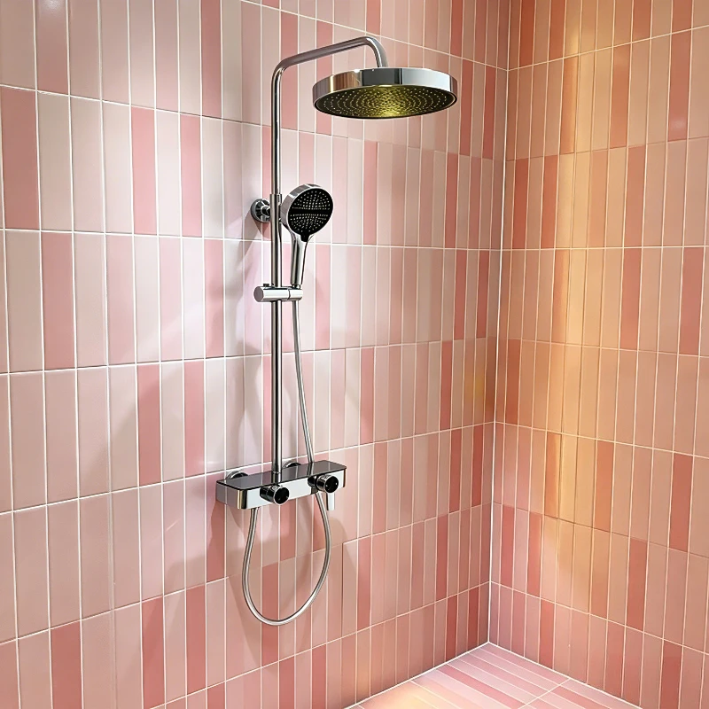 

3-way Rainlfall Showers System Set Wall Mounted Bathroom Shower Faucet Set Brass Shower Mixer Crane with Shower Hand Set