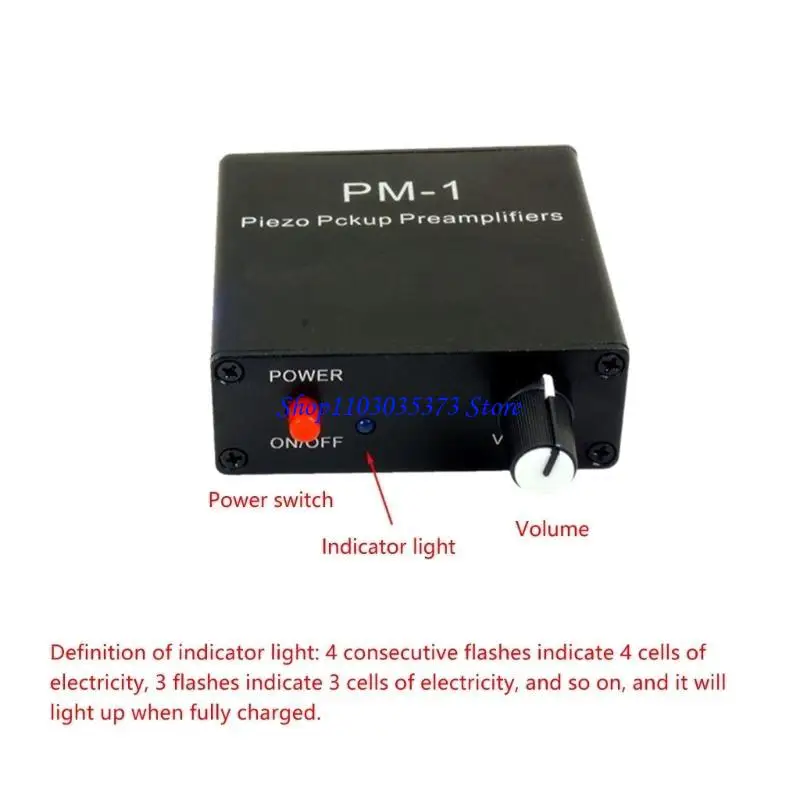 D46b Piezo Pickup preamplifier Auditory PM-1 Headphone Amplifier Preamp لـ 6.35mm
