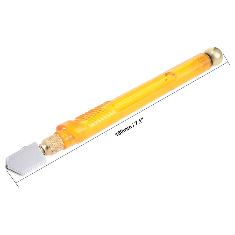 6mm-12mm cortador de vidro cortador de diamante cabeça lâmina de aço ferramenta de corte lápis estilo alimentação de óleo alça de plástico 180mm manual ferramenta