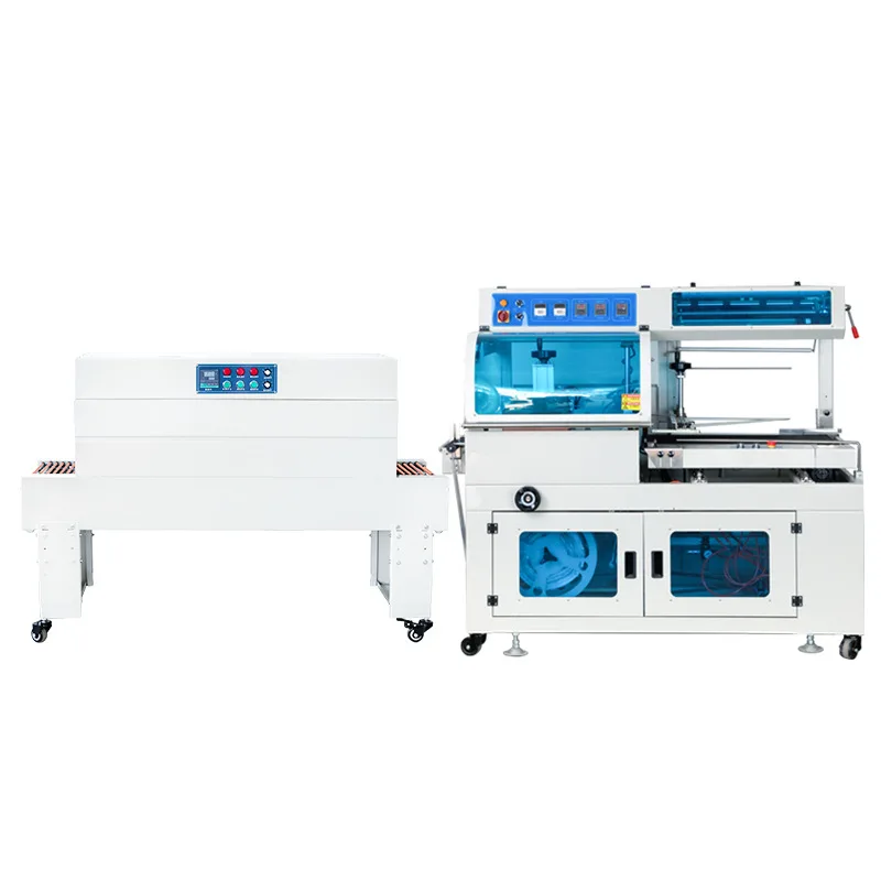 Fully automatic L-shaped sealing and cutting heat shrinkage packaging machine, gift box plastic sealing film sealing,