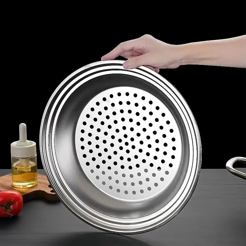 Steam Tray Durable Non-slip Steaming Grid Rack Fits 30/32/34 Inch Woks Food Grade Steamer for Dim Sum Seafood Cooking