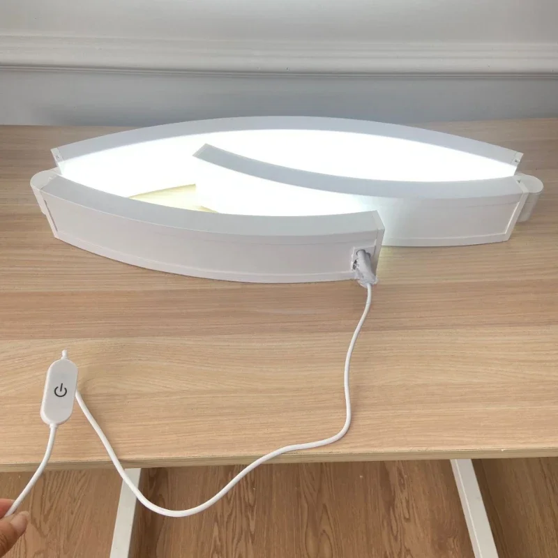 Dobrável meia lua lâmpada LED, lâmpada em forma de arco para extensões de cílios, luz suplemento arte do prego, desktop Rust Beauty, novo, 2024