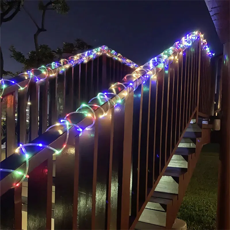 

300LED Solar Rope Strip Light Outdoor Waterproof Fairy Light Strings Christmas Decor for Garden Lawn Tree Yard Fence Pathway