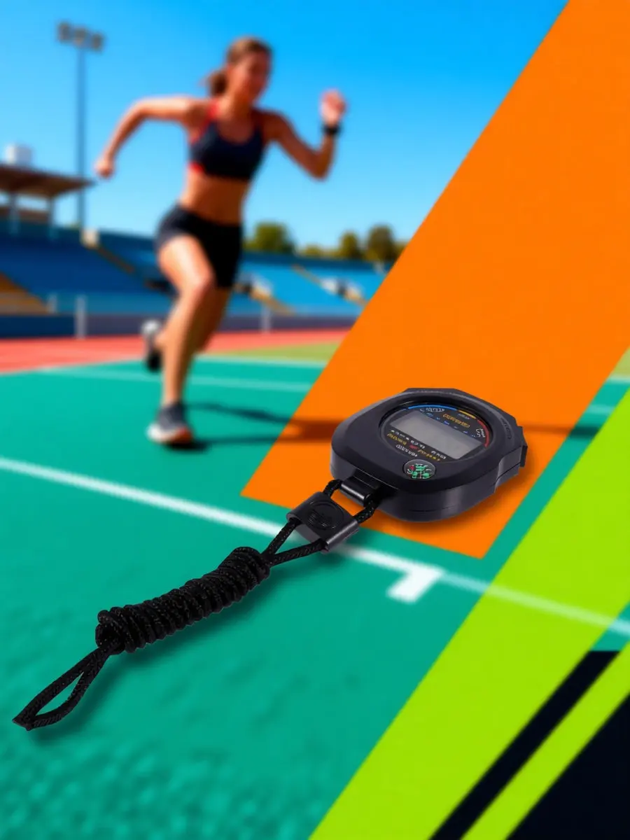 1Pcs Multi-Function Game Stopwatch Black Electronic Timer Referee Training Match Timer for Running Racing Swimming Sports Timing