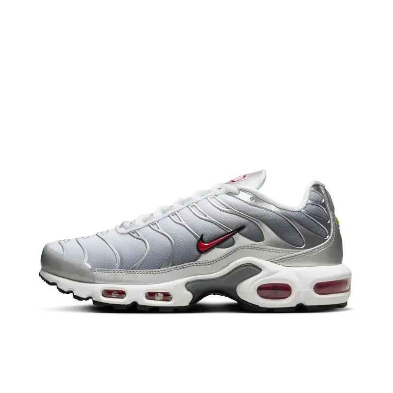 

Мужские и женские кроссовки Nike Air Max Plus, удобные, универсальные, противоскользящие, прочные, повседневные кроссовки с низким вырезом, серые, красные