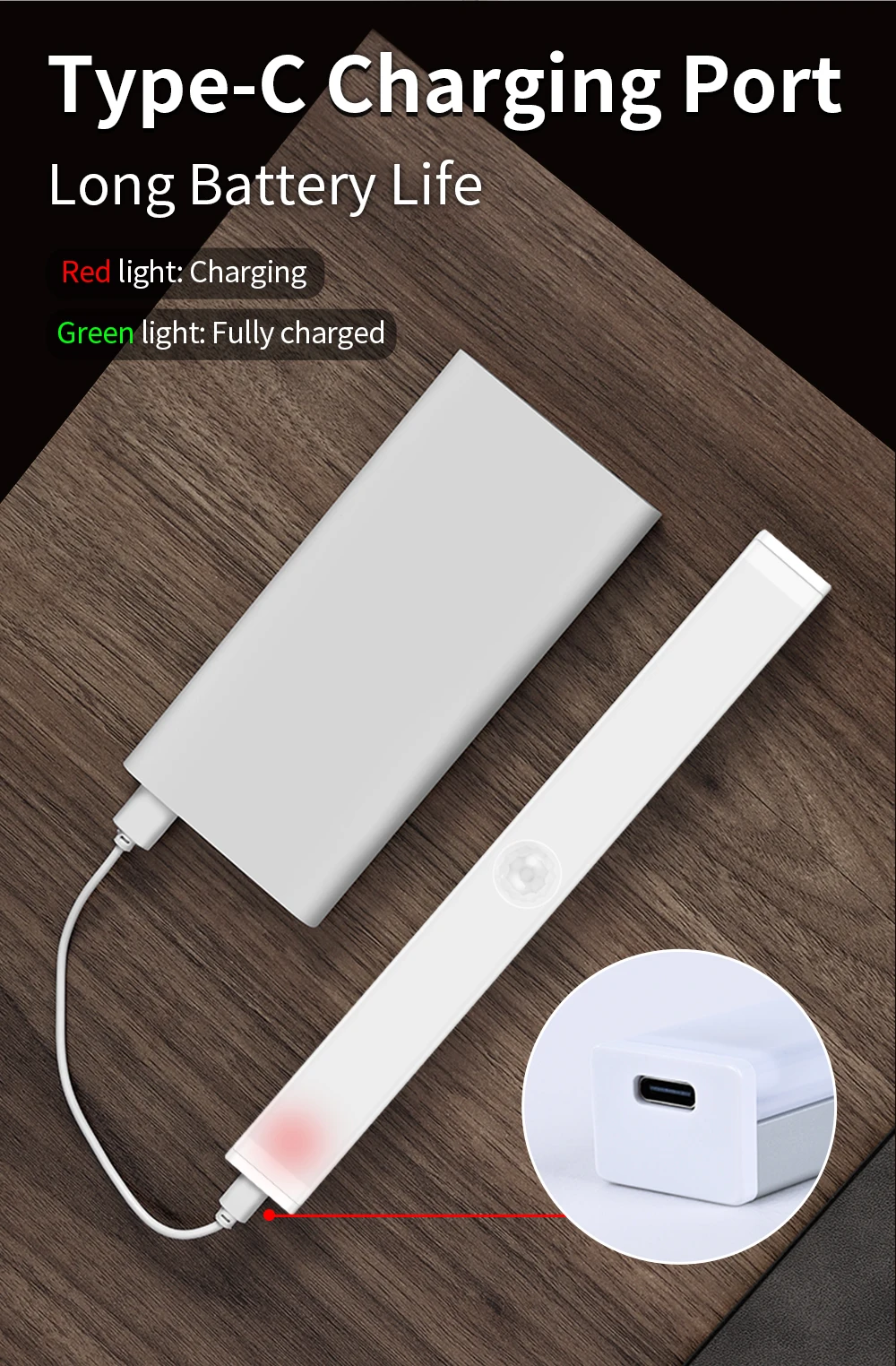 LED Desk Lamp Hanging Magnetic Stepless Dimming LED Night Light USB Rechargeable Bedroom Light Cabinet Closet Reading Night Lamp