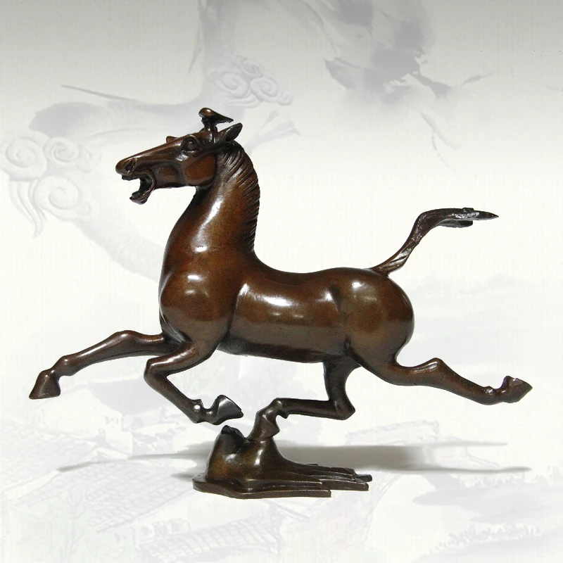 

BEST Business gift - Home office efficacious Talisman Mascot Money Drawing GOOD Lucky flying horse Bronze art statue