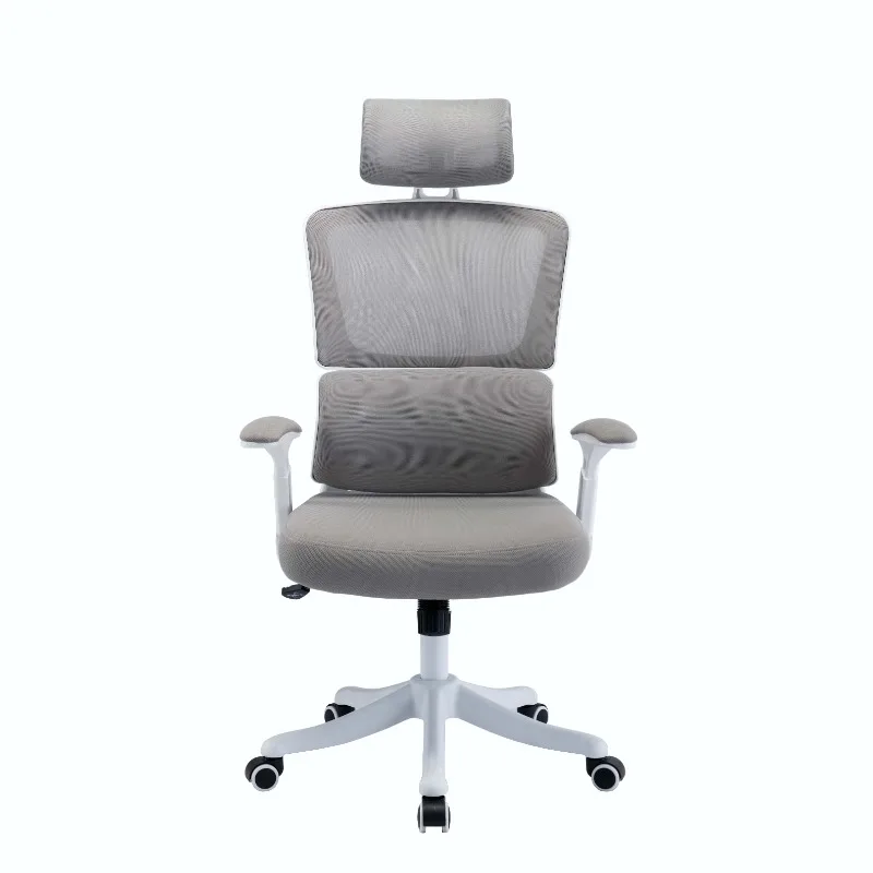 

Flip-up Armrests Mesh Breathable Desk Chair High Back Ergonomic Office Chair White