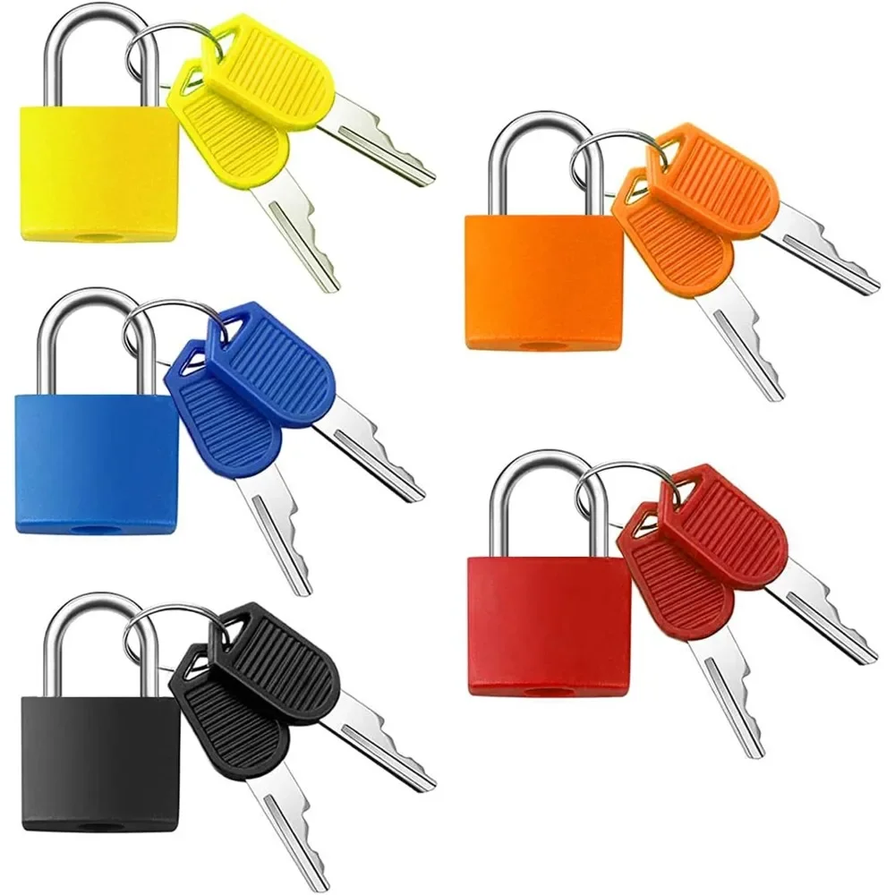 For Suitable for 5 Pieces Suitcase with Key Padlock, Small Suitcase, Suitcase, Metal Travel Padlock, Gym Locker