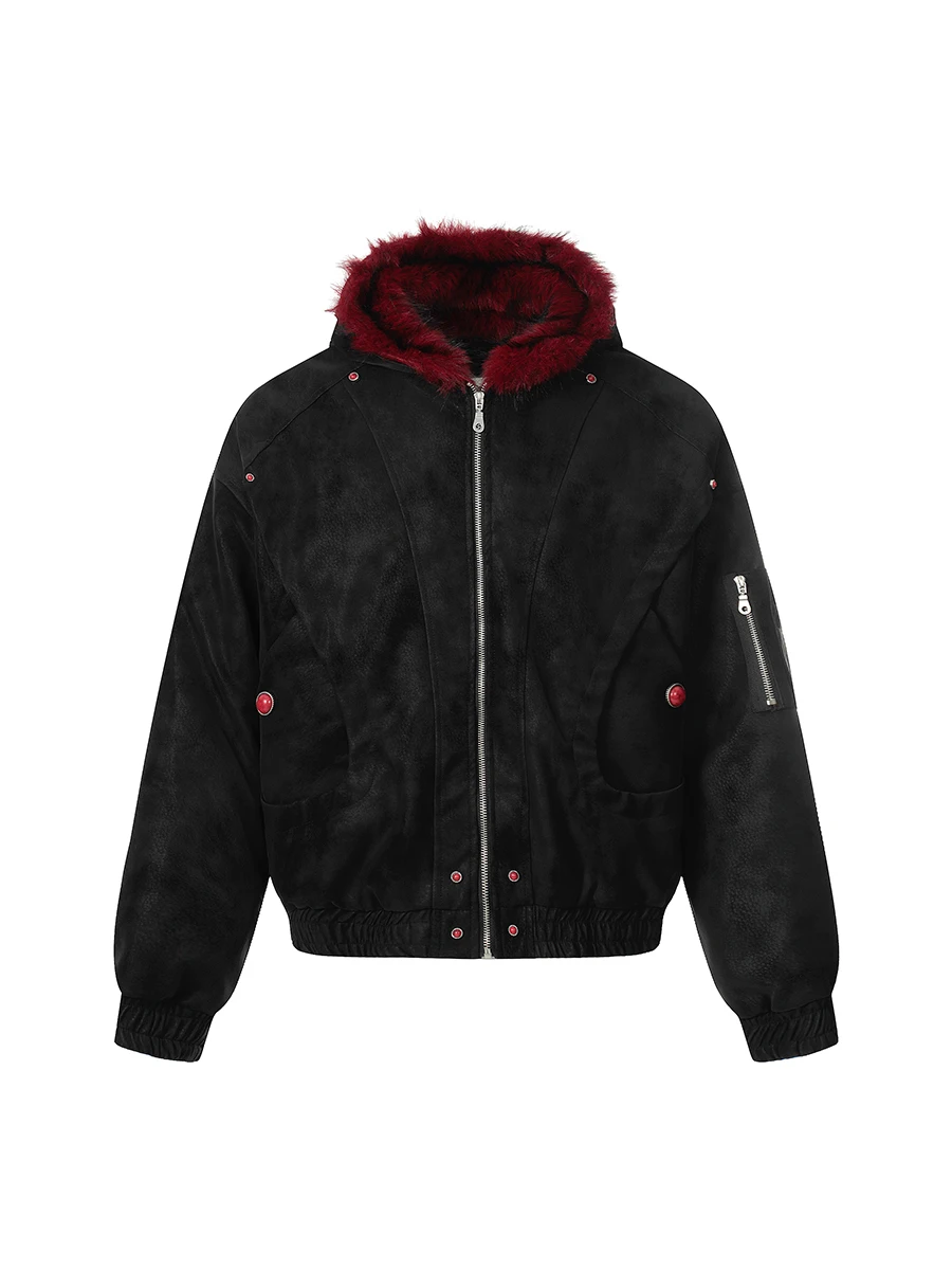 

Американская ретро-куртка с капюшоном, утепленная, из хлопка, для мужчин, свободного кроя, молодежная, повседневная, с длинными рукавами, цветная