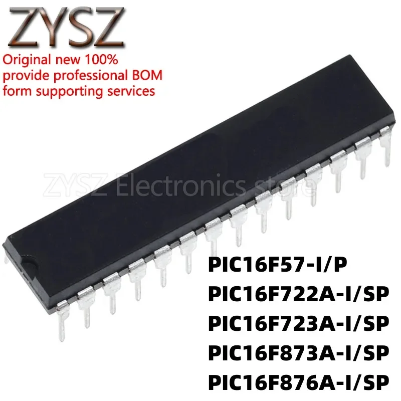 5PCS PIC16F722A-I/SP 723A 873A 876A 16F57-I/P E/SP AT T in-line DIP28