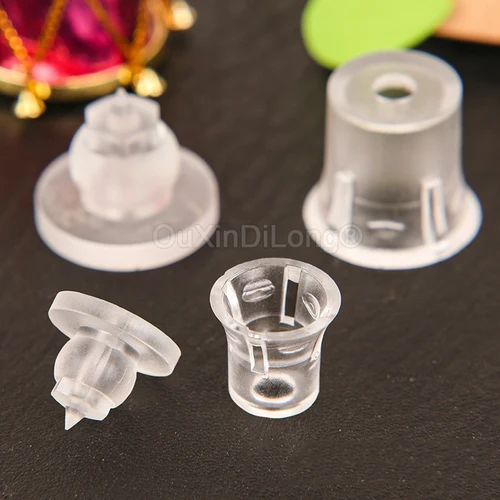 Imagen 2 del producto 100 unids/lote separadores invisibles separadores acrílicos clavos de Clip ocultos tornillo de plástico publicidad clavo para carteles señalización montaje en pared