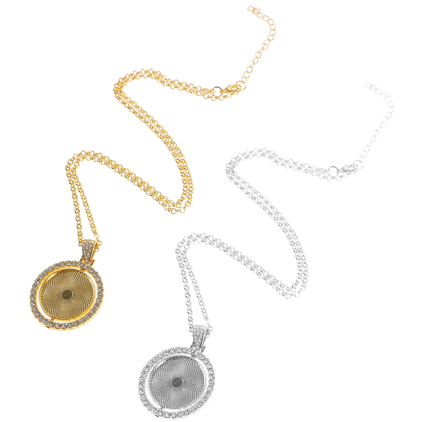 

2Pcs Blank Metal Necklace for Sublimation DIY Jewelry Making Smooth Lightweight Pendant with Adjustable Chain Holiday Gift