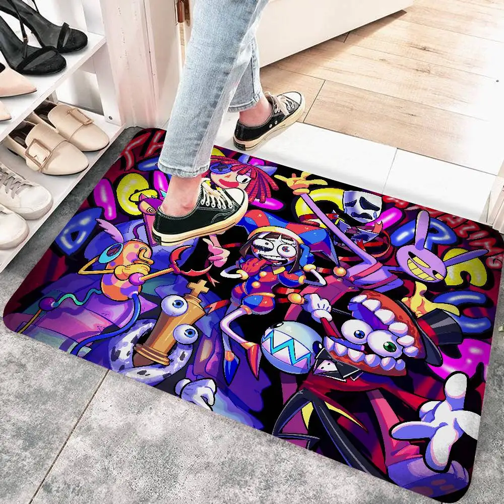 THE A-AMAZING D-DIGITAL CIRCUS Cartoon Floor Mat Non-Slip Laundry Room Mat Laundry Decor Balcony Child Living Room Bedside Mats