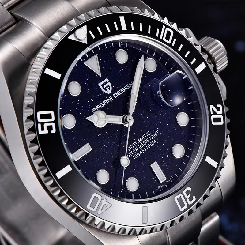 PAGANI DESIGN Luxury Automatic Business Waterproof Watch For Men Starry Sky Dial Men Mechanical Watches Sapphire Miyota 8215