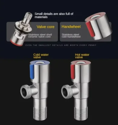 1pc Stainless Steel Hot And Cold Angle Valve, Large Flow Drain Toilet Water Stop Valve Triangle Valve Switch