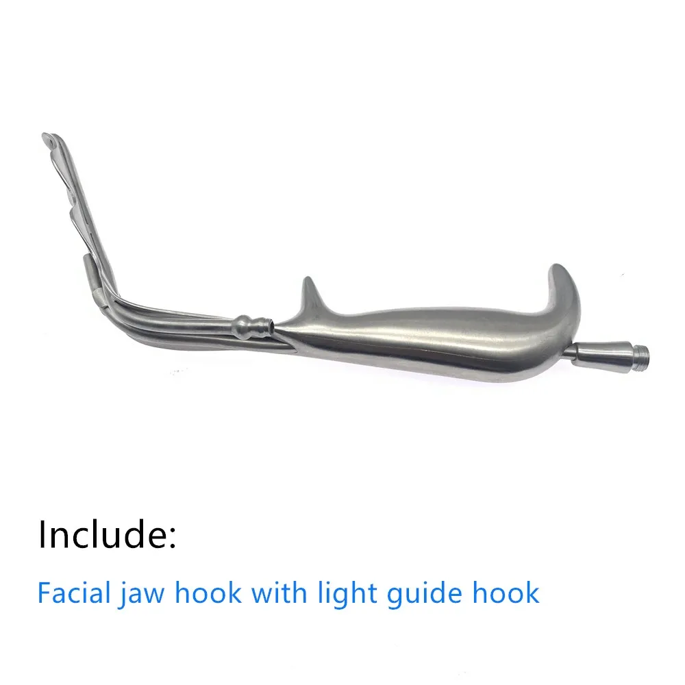 

Facial Retractor Facial Jaw Hook with Light Guide Hook Facial Plastic Hook Stainless Steel Surgical Instrument