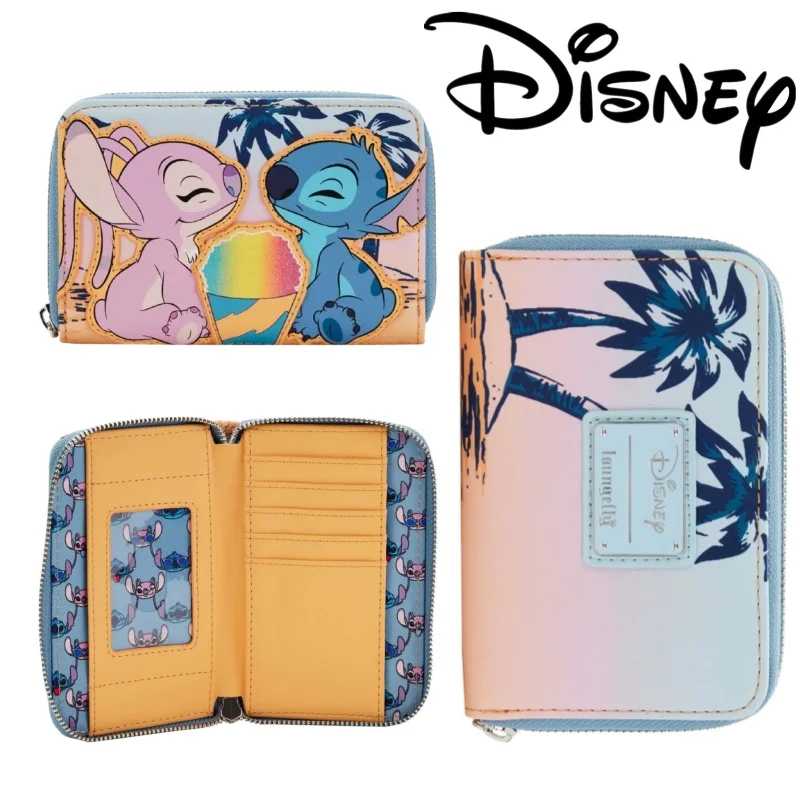 

Loungefly Disney Stitch Angel Snow Cone Date Wallet Tinker Bell Floral Purse Beauty Beast Princess Card Holder Toy Figure