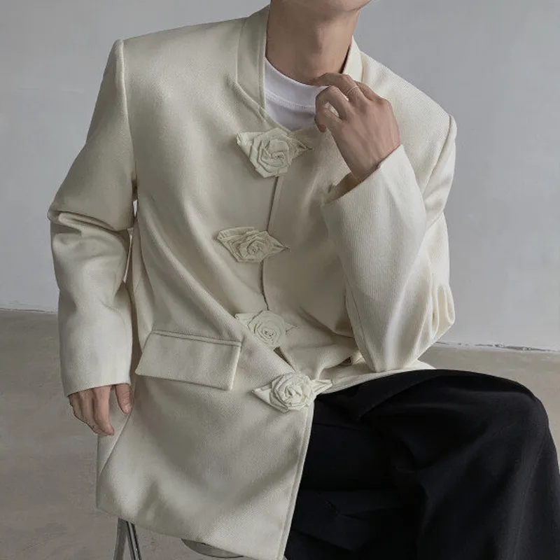 HKSH Spring Autumn New Women Blazer Stand Collar Single Breasted Chinese Style High-End Fashion Jacket Temperament Coats HK13461