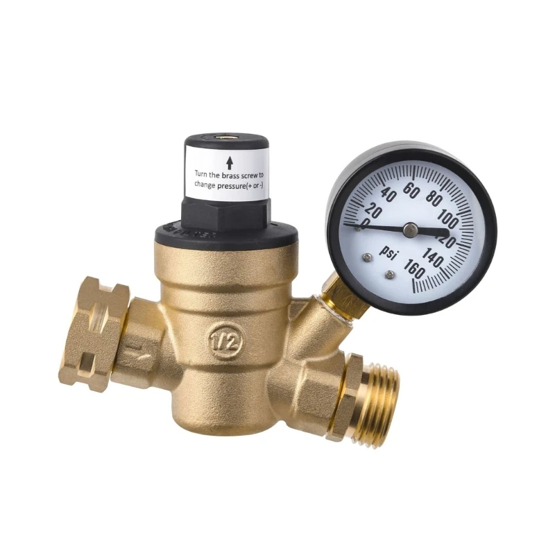 

Durable Water Fitting Brass Water Pressure Regulator With Inlet-screened Filter Trailer Compatible For RVs Travel