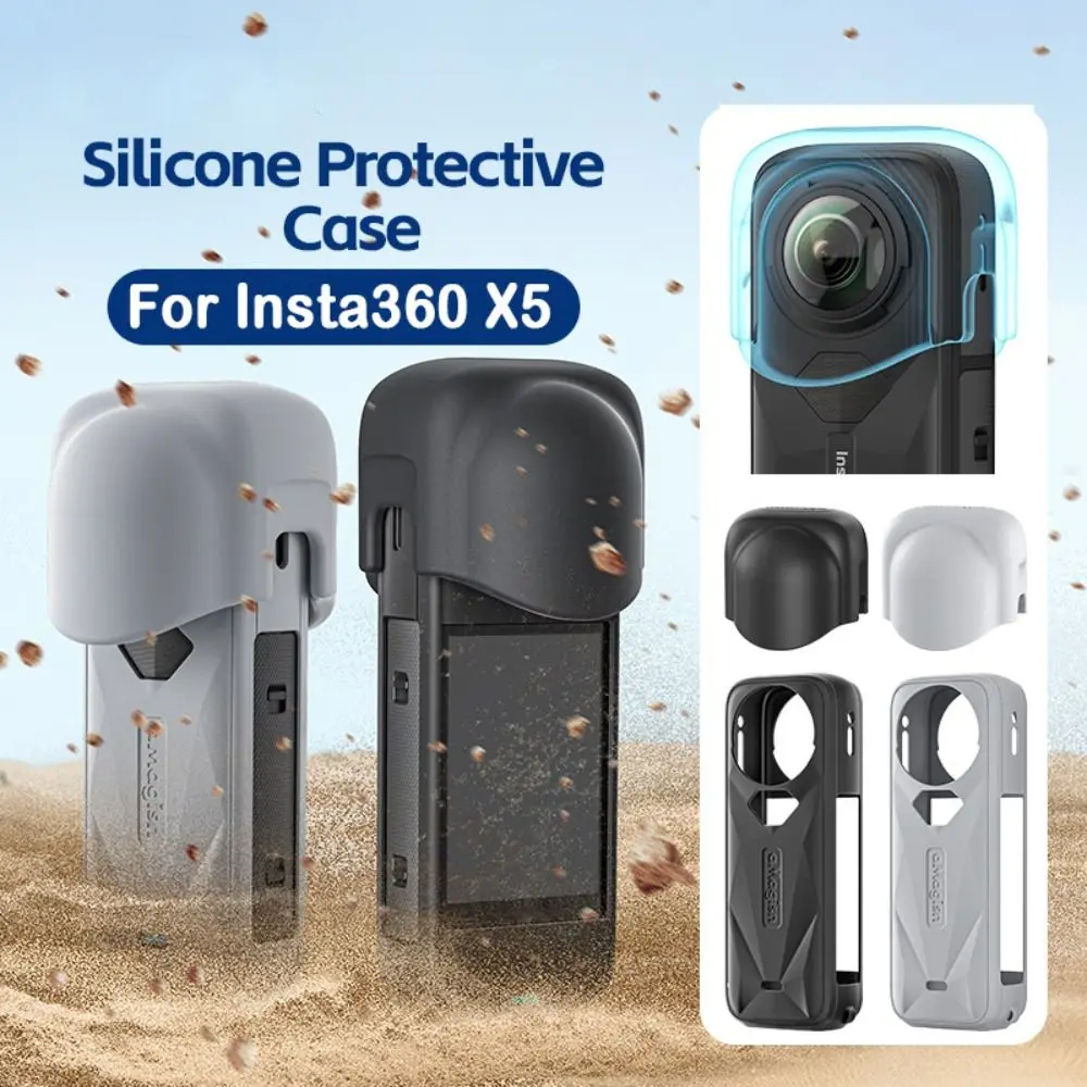 

Silicone Protective Cover Anti-Scratch Full Coverage Lens Cap Shockproof Protector Sleeve for Insta360 X5