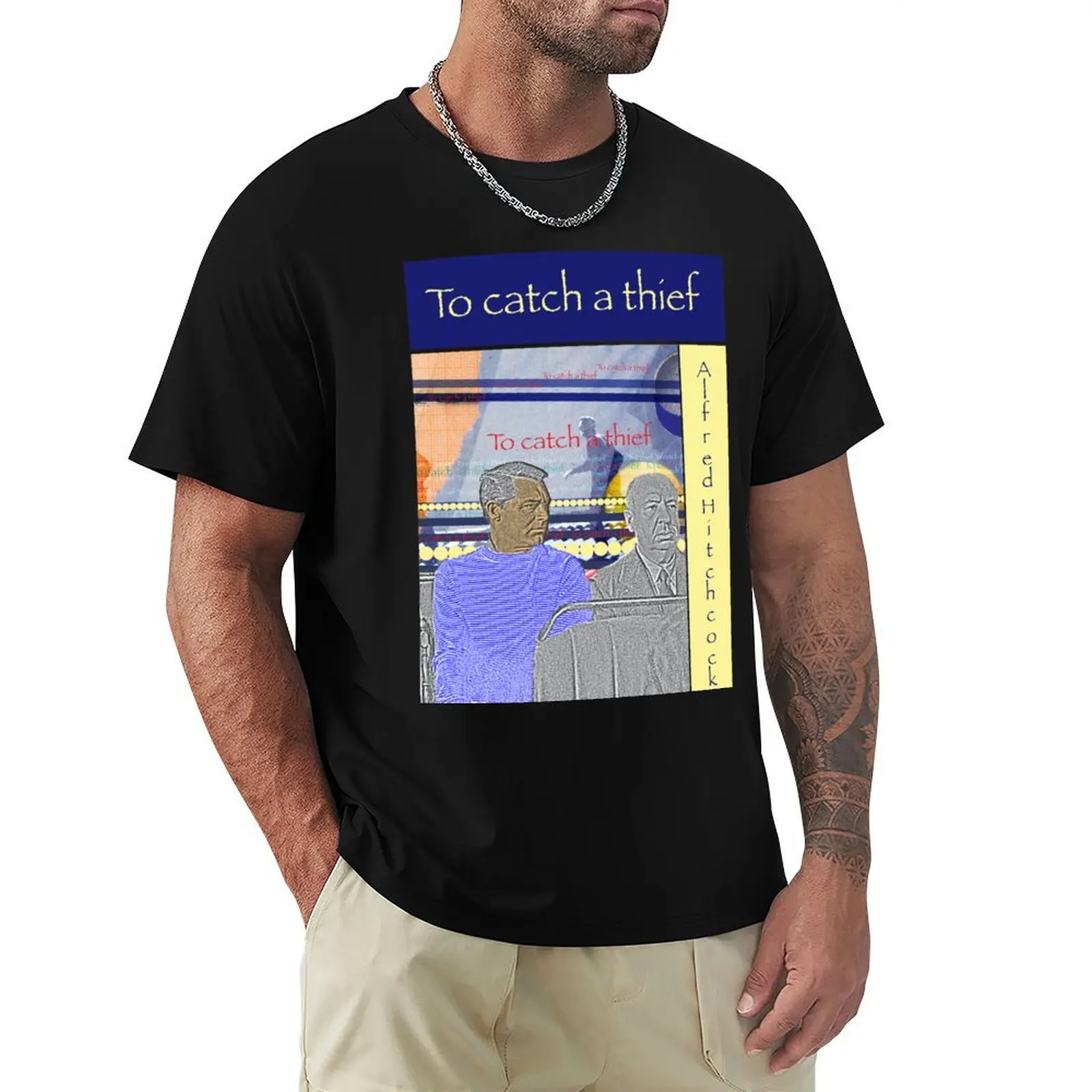 Alfred Hitchcock, To catch a thief collage T-Shirt Stretch Fabric Comfort T-Shirt