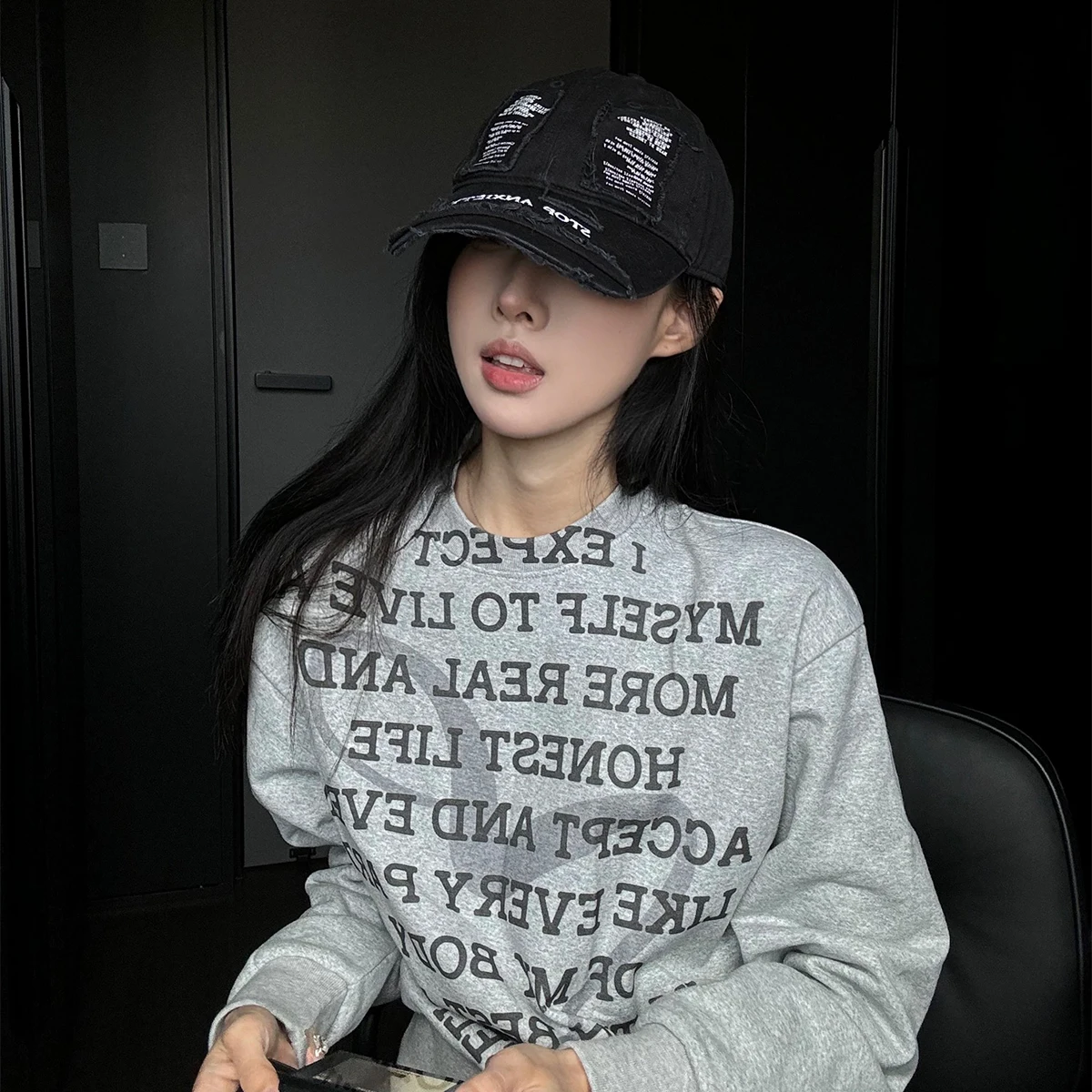 Czapki bejsbolówki w stylu \"broken style\" z motywem osobistym, nowe unisex, przeciwsłoneczne, uniwersalne, postarzane, hip-hopowe, modne czapki z daszkiem na zewnątrz.