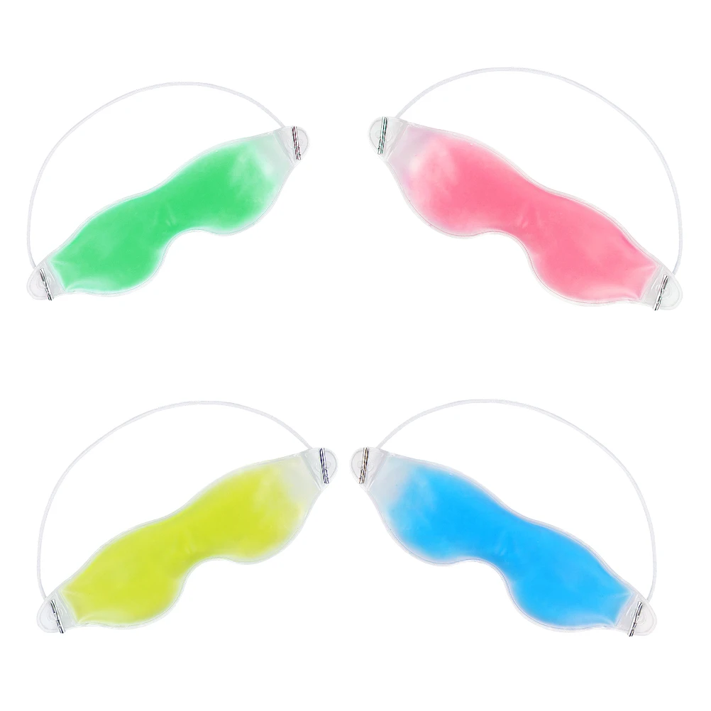 4 Uds parche en Gel para ojos máscara refrescante suave para dormir hinchazón azul verde rojo amarillo reutilizable caliente frío viaje a casa