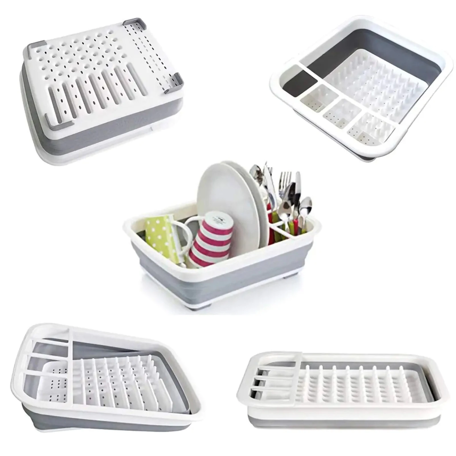 Dish Drying Rack Folding Household Storage Holder Portable Bowl Tableware Lid Drain Rack Kitchen Accessories Organizer