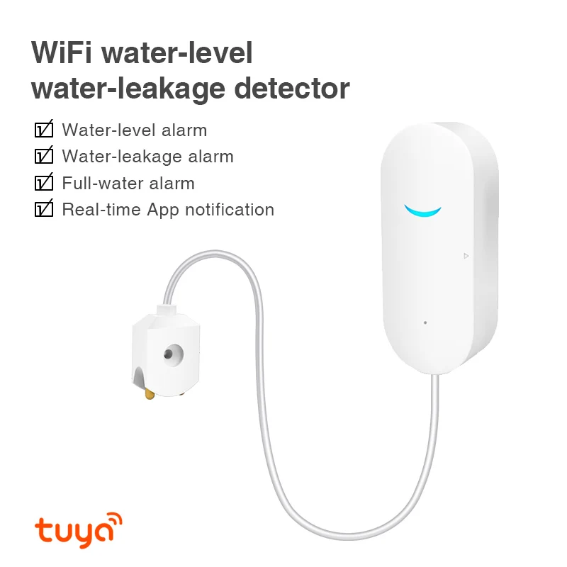 Tuya WIFI Smart Water Leakage Sensor Smart Life Water Immersion Detector Water Overflow Alarm Sensor For Alexa Google Home