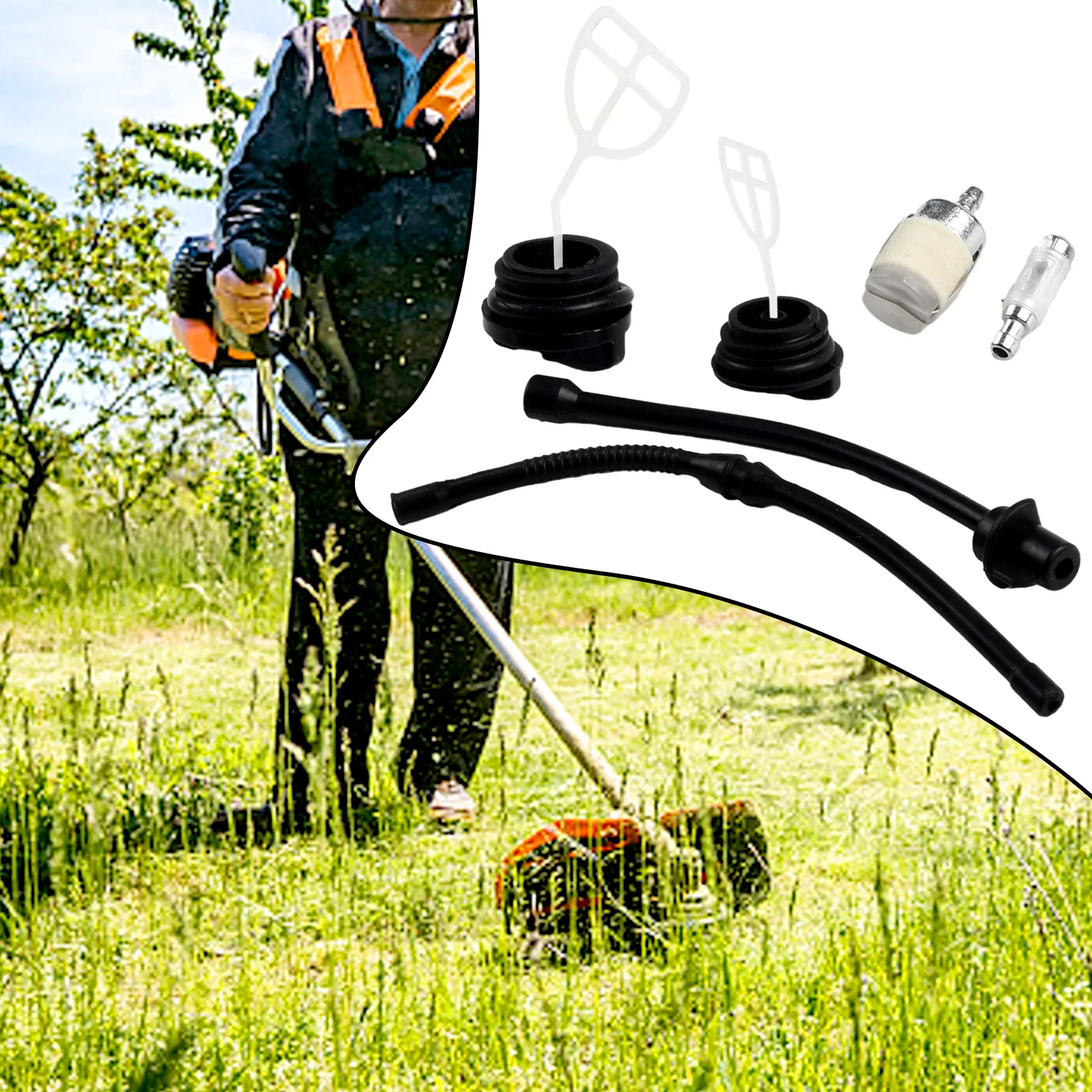 Replacement Fuel Filter Hose Pipe Line Cap Set for 45CC 52CC 58CC 4500 5200 5800 Chainsaws with Single Cylinder 2
