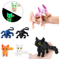 3D Printed Sphynx Cat Animal Realistic Hairless Cat Figurine Articulated Fidget Toy Cat Lover Collector Home Decoration Figurine