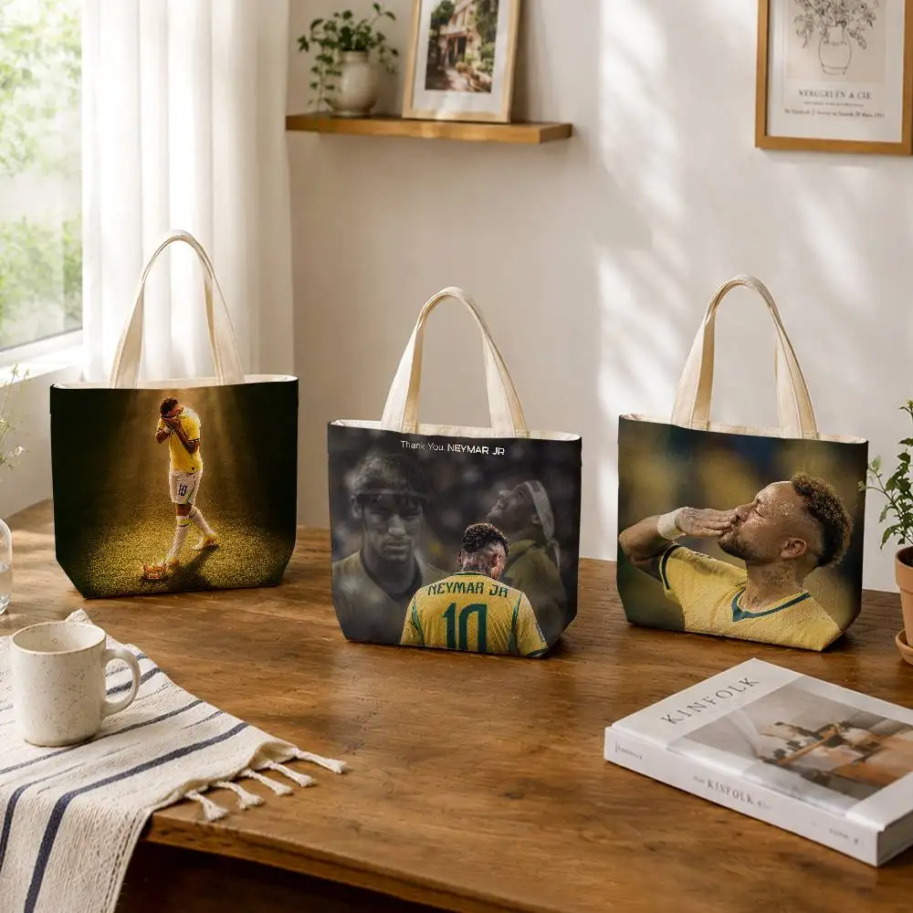 The Last Samba Dancer N-Neymar Jr Large Capacity Cotton Polyester Zipper Tote Bag Daily Shopping Shoulder Handbag