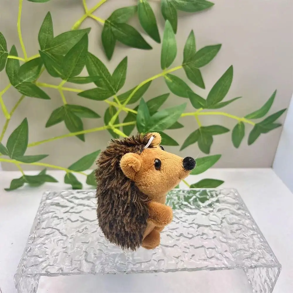 부드러운 박제 고슴도치 키 체인 10CM 플러시 열쇠 고리 플러시 펜던트 작은 펜던트 사랑스러운 디자인 미니 고슴도치 플러시 소녀 Playmate