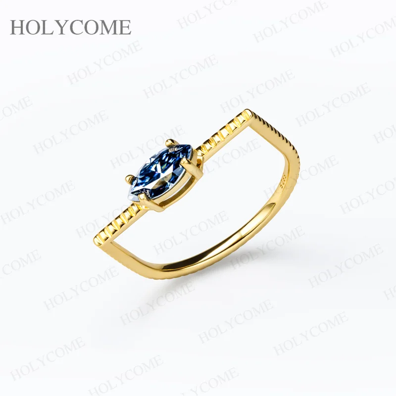 Ring aus S925 Silber, einzigartig, unregelmäßig, stapelbar, mit gemischten Moissaniten und Paraiba-Saphiren, geschichtet, INS Viral Fashion Schmuck – Detail 7