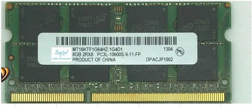 

Для 8G 2RX8 PC3L-10600S-9-11-FP 1333 1600 DDR3/L