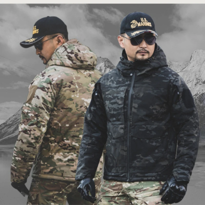 

Tactical Padded Men's Outdoor Anti-splashing Training Uniforms Special Forces Assault Winter Jacket Camouflage Windbreaker