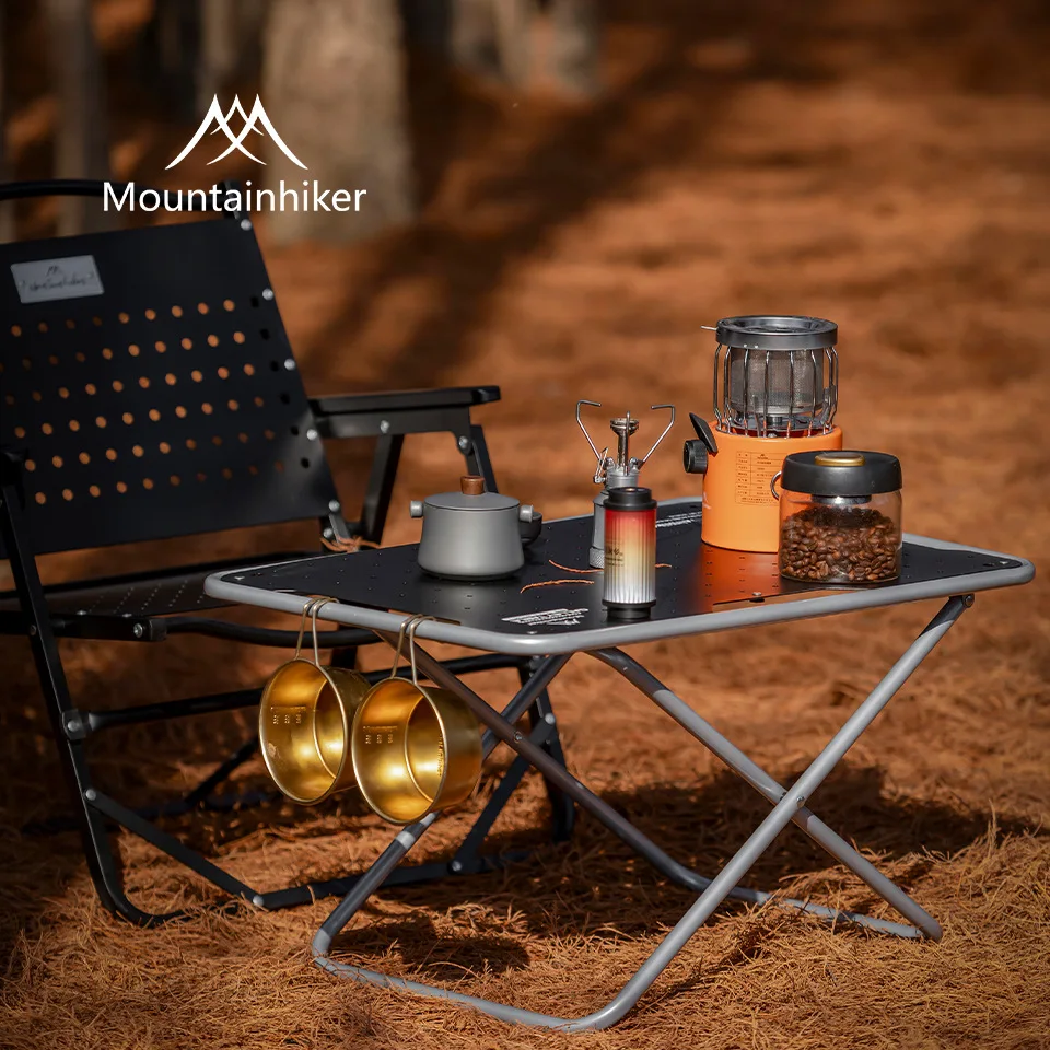 MOUNTAINHIKER Carbon Steel Outdoor Mini British Army Table Camping Lightweight Foldable Tactical Table Waterproof Picnic Table