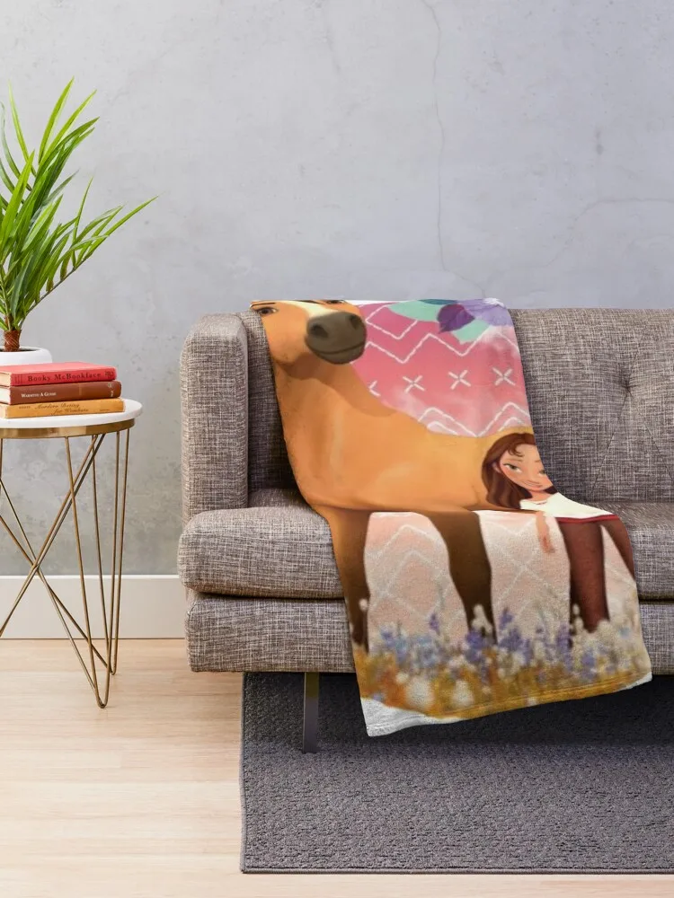 Untamed spirit riding free Throw Blanket Fluffy Soft Blankets Comforter Blanket Vintage Blanket