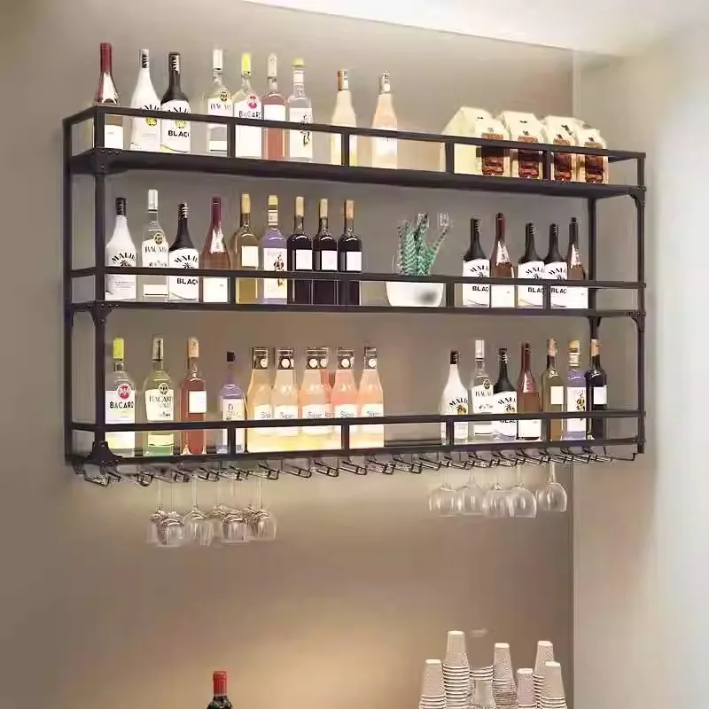 

Wine Decoration Refrigerator Bar Cabinet Luxury Home Portable Room Liquor Drinks Iron Full Kitchen Whiskey Showcase Shelves Wall