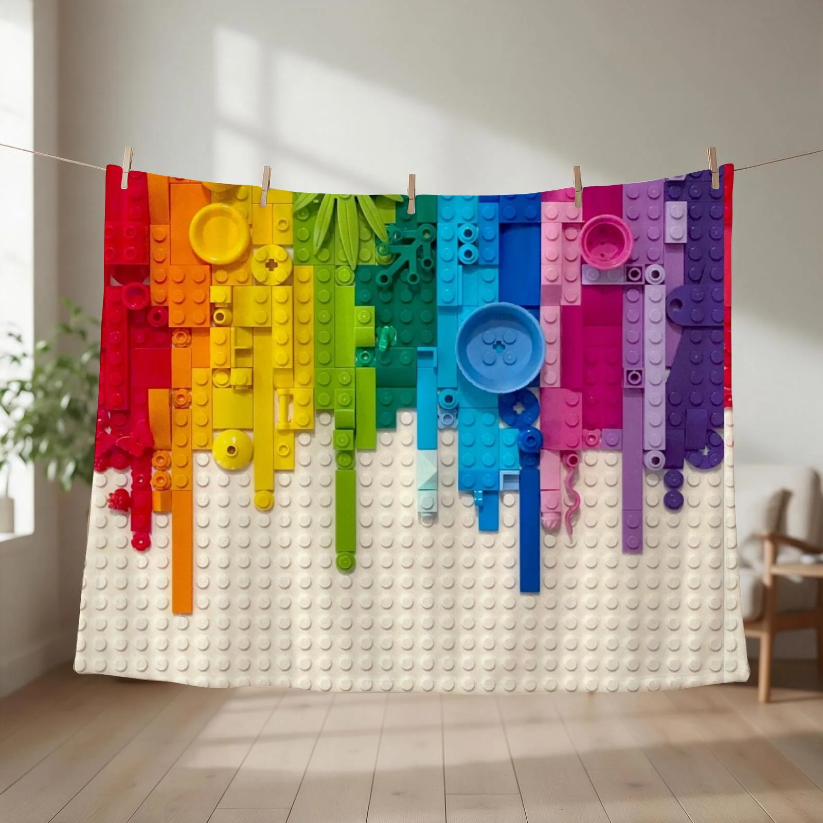 Rainbow drip Throw Blanket couch cozy soft plush fuzzy picnic outdoor blanket