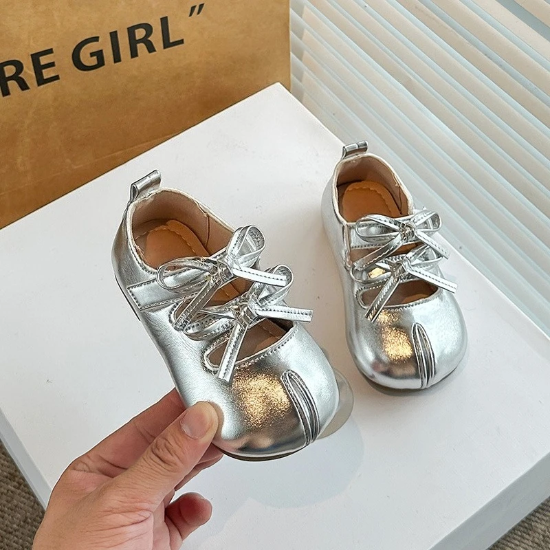 

Sweet Princess Girl's Soft Bottom Single Shoes Spring Autumn New Style Korean Version Little Girl French Tied Shoe Lace Padded