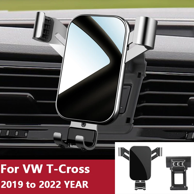 For Car Cell Phone Holder Air Vent Mount GPS Gravity Navigation Accessories for Volkswagen T-Cross/TACQUA 2019 to 2022 YEAR