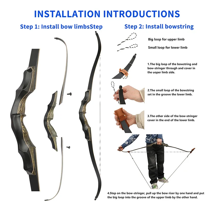 Imagem -04 - American Archery Recurve Bow Riser Target Practice Acessórios de Caça Tiro American 62 2060lbs