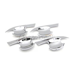 For Nissan X-Trail Rogue T33 2021+ Car Exterior Door Handle Bowl Cup Cover ABS Chrome/Carbon Fiber Style Molding Trim 4PCs